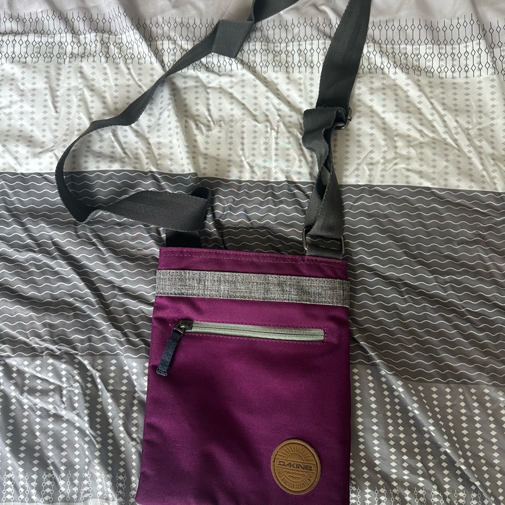 Dakine Purple and Gray Crossbody Bag with Durable Design